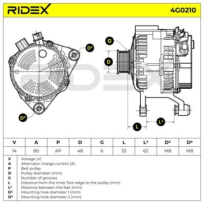 Generator RIDEX 4G0210 4G0210 - foto 6