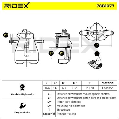 Bremssattel RIDEX 78B1077 78B1077 - foto 5