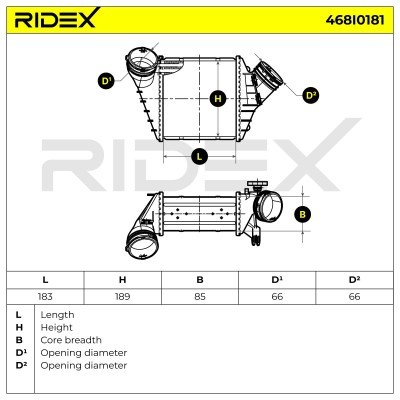 Ladeluftkühler RIDEX 468I0181 468I0181 - foto 8