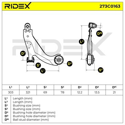 Querlenker RIDEX 273C0163 273C0163 - foto 6