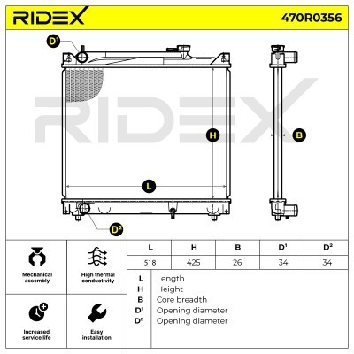Kühler, Motorkühlung RIDEX 470R0356 470R0356 - foto 5