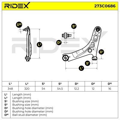 Querlenker RIDEX 273C0686 273C0686 - foto 5
