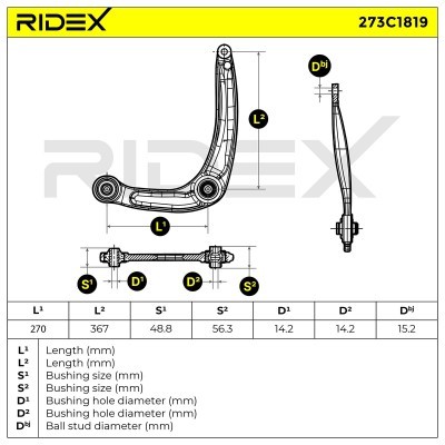 Querlenker RIDEX 273C1819 273C1819 - foto 8