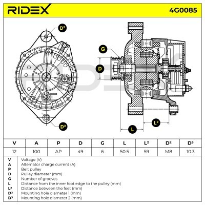 Generator RIDEX 4G0085 4G0085 - foto 6