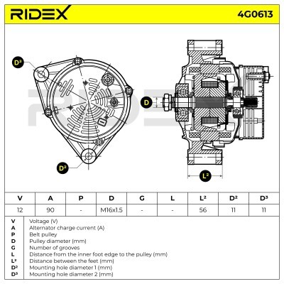 Generator RIDEX 4G0613 4G0613 - foto 8