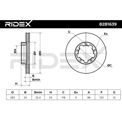 Bremsscheibe RIDEX 82B1639 82B1639 - foto 8