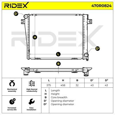 Kühler, Motorkühlung RIDEX 470R0824 470R0824 - foto 5