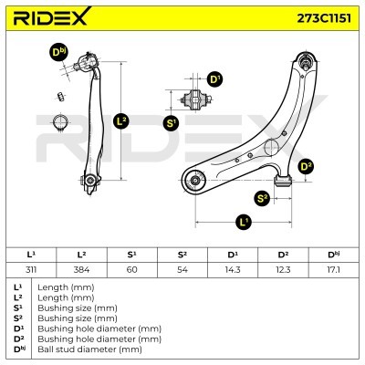 Querlenker RIDEX 273C1151 273C1151 - foto 7
