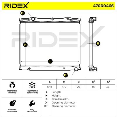 Kühler, Motorkühlung RIDEX 470R0466 470R0466 - foto 5