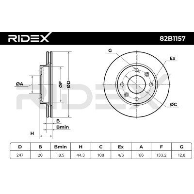 Bremsscheibe RIDEX 82B1157 82B1157 - foto 8