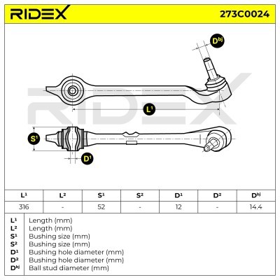 Querlenker RIDEX 273C0024 273C0024 - foto 7