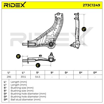 Querlenker RIDEX 273C1249 273C1249 - foto 6