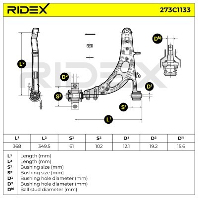Querlenker RIDEX 273C1133 273C1133 - foto 7