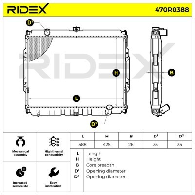 Kühler, Motorkühlung RIDEX 470R0388 470R0388 - foto 7
