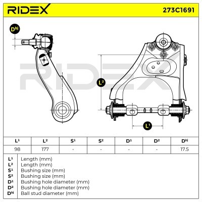Querlenker RIDEX 273C1691 273C1691 - foto 8