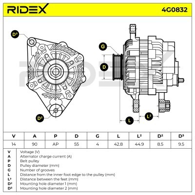 Generator RIDEX 4G0832 4G0832 - foto 5
