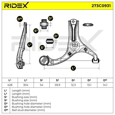 Querlenker RIDEX 273C0931 273C0931 - foto 5
