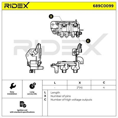 Zündspule RIDEX 689C0099 689C0099 - foto 4