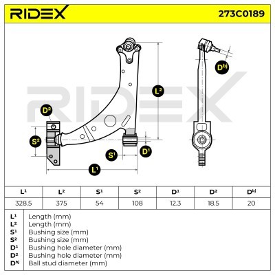 Querlenker RIDEX 273C0189 273C0189 - foto 8