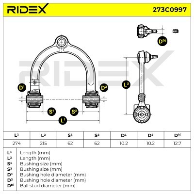 Querlenker RIDEX 273C0997 273C0997 - foto 6