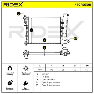 Kühler, Motorkühlung RIDEX 470R0308 470R0308 - foto 5