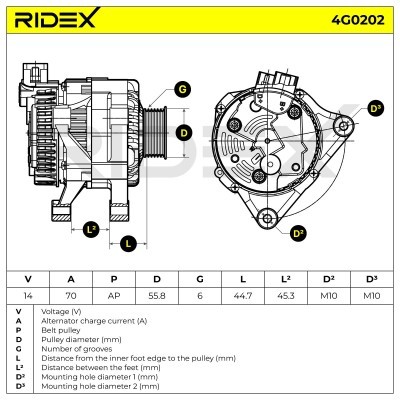 Generator RIDEX 4G0202 4G0202 - foto 6