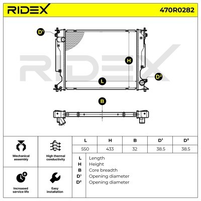 Kühler, Motorkühlung RIDEX 470R0282 470R0282 - foto 5