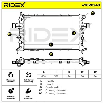 Kühler, Motorkühlung RIDEX 470R0248 470R0248 - foto 6