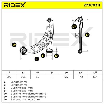 Querlenker RIDEX 273C0311 273C0311 - foto 5