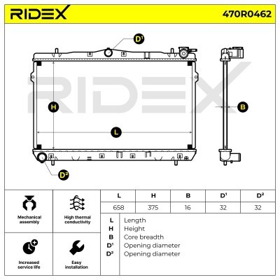 Kühler, Motorkühlung RIDEX 470R0462 470R0462 - foto 6