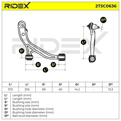 Querlenker RIDEX 273C0636 273C0636 - foto 6