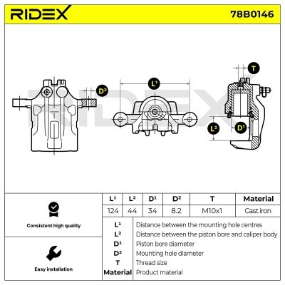 Bremssattel RIDEX 78B0146 78B0146 - foto 5
