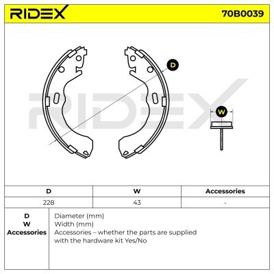 Bremsbeläge Satz RIDEX 70B0039 70B0039 - foto 3