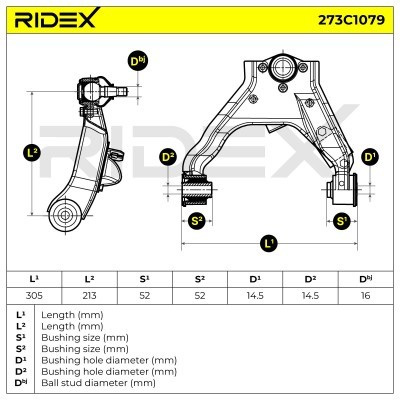 Querlenker RIDEX 273C1079 273C1079 - foto 7