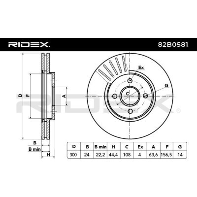 Bremsscheibe RIDEX 82B0581 82B0581 - foto 3