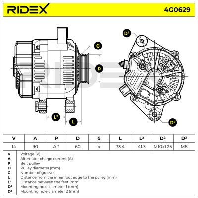 Generator RIDEX 4G0629 4G0629 - foto 7