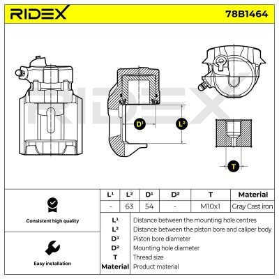 Bremssattel RIDEX 78B1464 78B1464 - foto 7