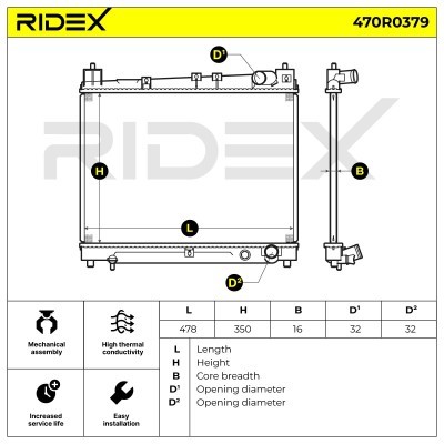 Kühler, Motorkühlung RIDEX 470R0379 470R0379 - foto 5