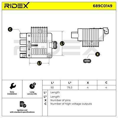 Zündspule RIDEX 689C0149 689C0149 - foto 3