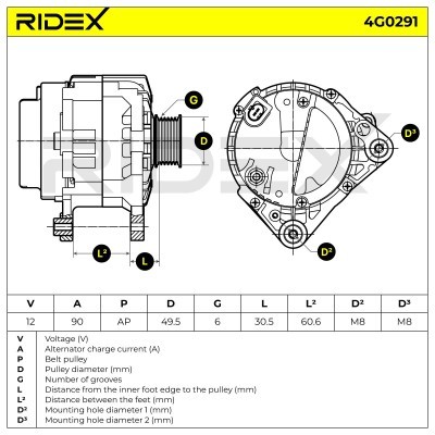 Generator RIDEX 4G0291 4G0291 - foto 7