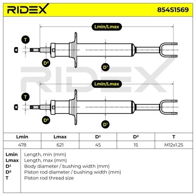 Stoßdämpfer RIDEX 854S1569 854S1569 - foto 4