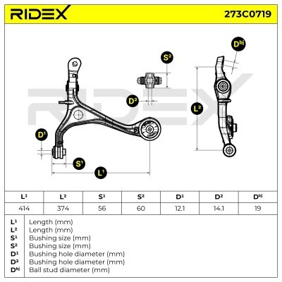 Querlenker RIDEX 273C0719 273C0719 - foto 6