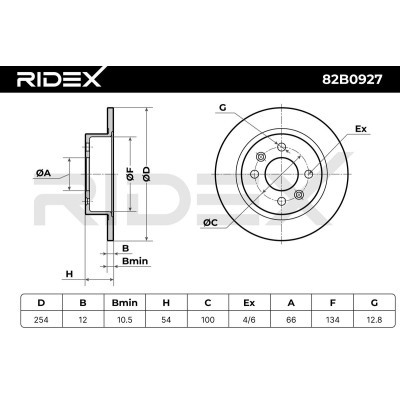 Bremsscheibe RIDEX 82B0927 82B0927 - foto 3