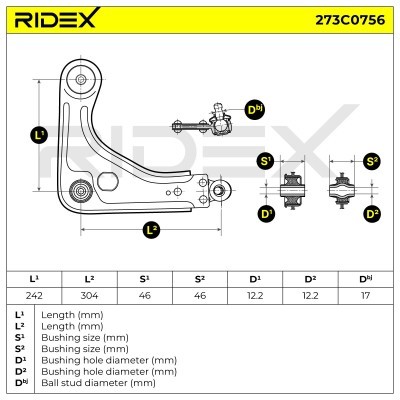 Querlenker RIDEX 273C0756 273C0756 - foto 5