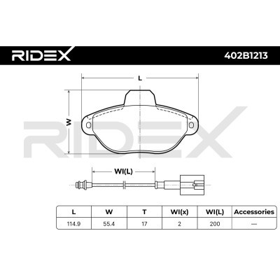 Bremsbeläge Satz RIDEX 402B1213 402B1213 - foto 6
