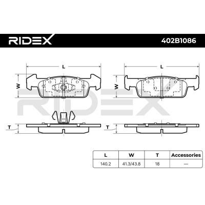 Bremsbeläge Satz RIDEX 402B1086 402B1086 - foto 7