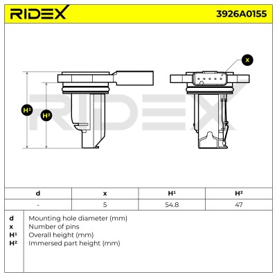 Luftmassenmesser RIDEX 3926A0155 3926A0155 - foto 6