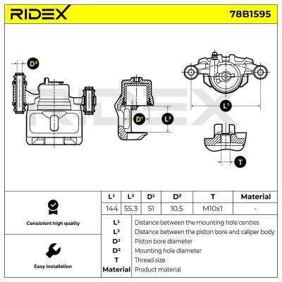 Bremssattel RIDEX 78B1595 78B1595 - foto 6