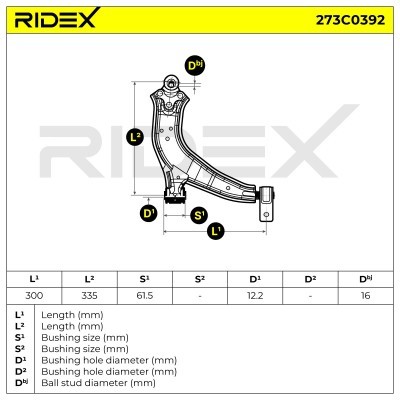 Querlenker RIDEX 273C0392 273C0392 - foto 9