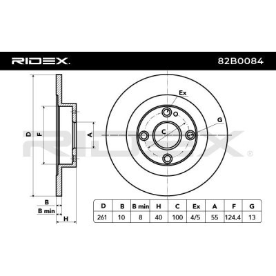 Bremsscheibe RIDEX 82B0084 82B0084 - foto 6